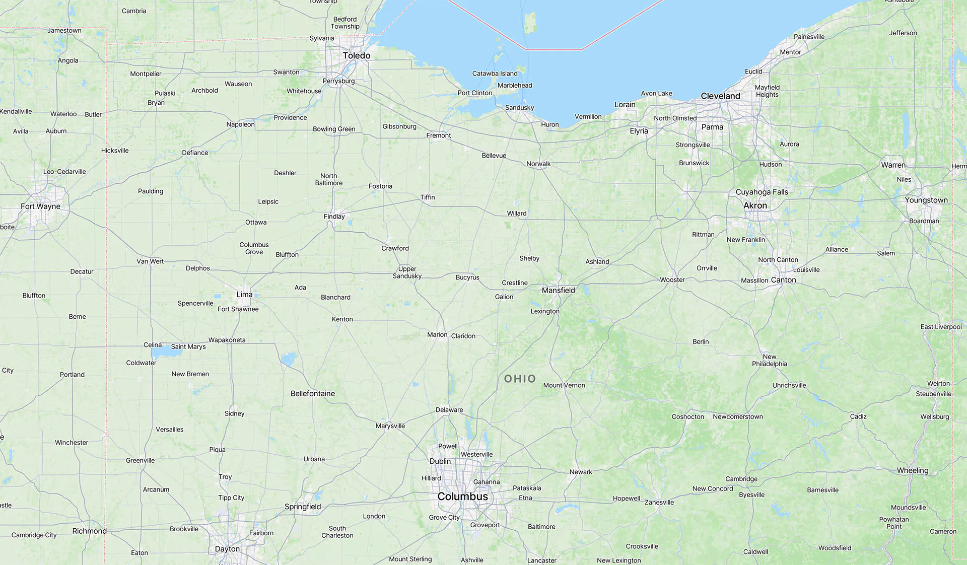 Map of northwest Ohio