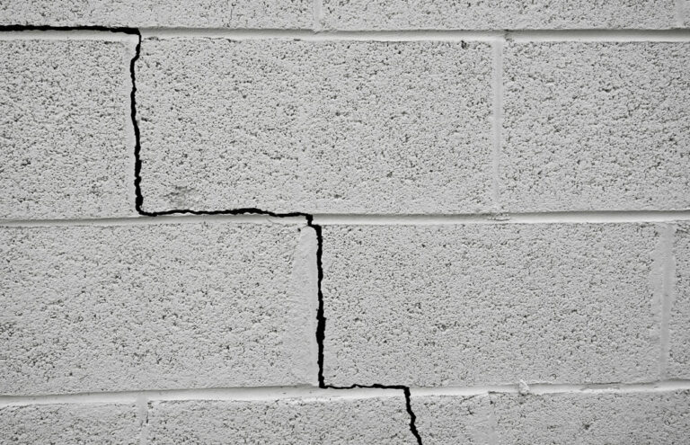 Stair step crack in block wall foundation